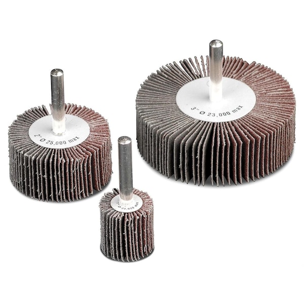 Cgw Abrasives Contaminant-Free Coated Flap Wheel, 3/4 in Dia Wheel, 3/4 in W Face, 1/4 in Dia Shank, 60 Grit, Medi 37098 - main